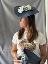 Stunning Sky Blue Fascinator And Clutch Bag Set