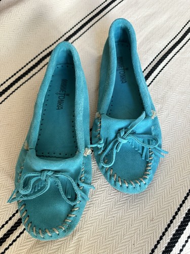 Minnetonka turquoise suede - minnetonka,
