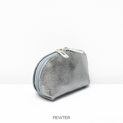 Mini metallic leather coin - metallic,