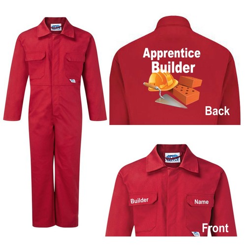 Kids children red boiler suit