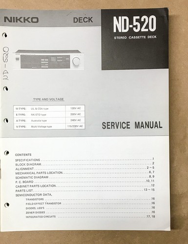 Nikko 520 cassette service - nikko, nd-520
