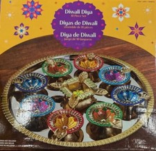 Diwali Diya 10 Piece Set Oil Lamp Holder 