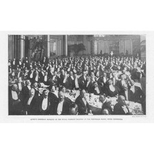 LONDON Royal Warrant Holders at the Hotel Metropole - Antique Print 1899