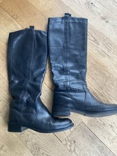 Schuh black leather knee length boots 40