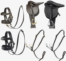 LeMieux Toy Saddle Bridle Martingale Real Leather Pony Kids Mini Play Horse Tack