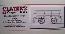 Slaters 16W04 Ffestiniog 2 Ton Unbraked Slate Wagon Kit 16mm Scale 32mm Gauge T4