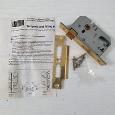 Union Mortice Cylinder Lock 3 Lever Brass Finish  2.5 Back set- S73