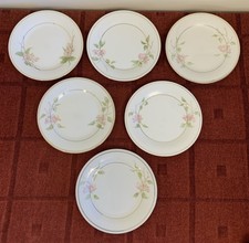 Mixed Lot Of 6 Crown Ming Fine China Floral Hand Painted Side Plates 19cm