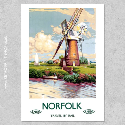 Lner norfolk poster railway - lner,