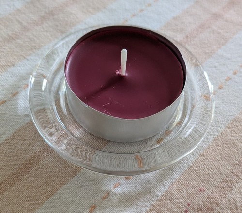 Jumbo tealight holder - +, cherry