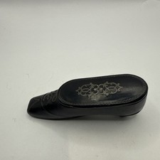 Lot 017 -Edwardian Engraved Miniature Plastic Snuff Box Shoe Very Old Collection
