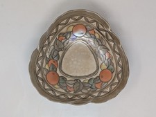 Charlotte Rhead Crown Ducal Fruit Border 5803 Triangular Shaped Bowl 1930 Deco