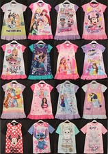Girls Character Nighties / Short-Sleeved Nightdresses Sizes 2-12 Years