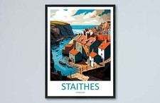 Staithes travel print wall art - print,