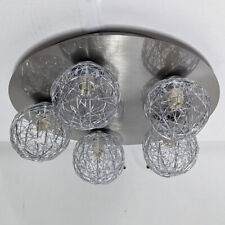 Litecraft Ceiling Light Flush With Wire Ball Shades - Satin Chrome Clearance    