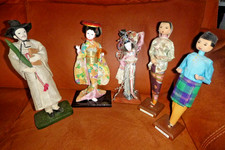 VINTAGE ORIENTAL DOLLS X 5 ON