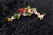 Mouse brooch rhinestone gold - mouse,