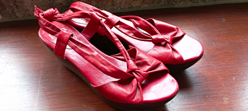 Faith red leather slingback - red,