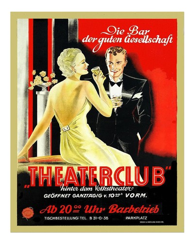 Vintage theater club poster - club,