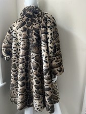 Stunning Vintage Swing Coat Faux Fur Animal Print Coat .H.F. GreenfieldSize 14