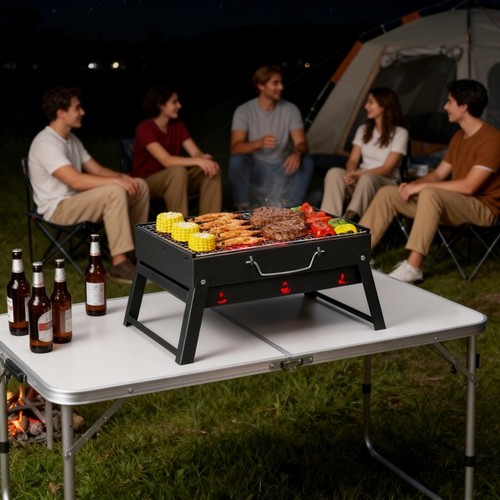 Portable folding charcoal bbq - portable,