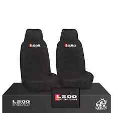 FITS MITSUBISHI L200 BARBARIAN FRONT BLACK 2 x SEAT COVERS WATERPROOF 2015-ON