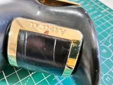 Aspinal of London Wide Cuff Bracelet Black MOC Croc Gold