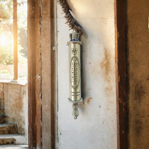 Large metal mezuzah - large,