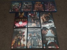 Blu Ray & DVD Bundle Marvel Superhero Films x 10 Avengers 1-4