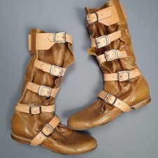 Womens Vivienne Westwood Pirate Boots Brown Leather Size 6UK, Buckle 39EU