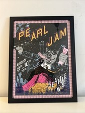 Pearl Jam Seattle 2018 Tour Poster. Framed