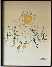 ORIGINAL PABLO PICASSO VINTAGE MODERN ABSTRACT LITHOGRAPH CUBISM DANCERS 1960s