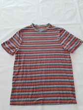 Mens T-shirt Cambridge Dry Goods Company Size S Stripe Pattern Red Mix 23532
