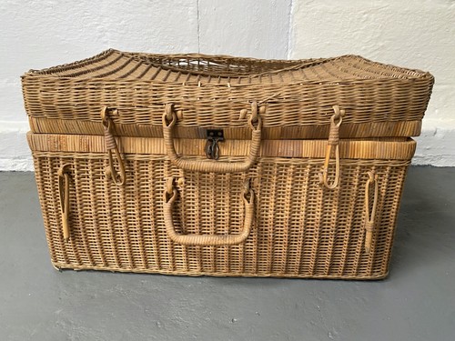 Large antique wicker basket - large,