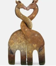 Kissing Giraffe Family Couple Resin Animal Statue Ornament Gift New