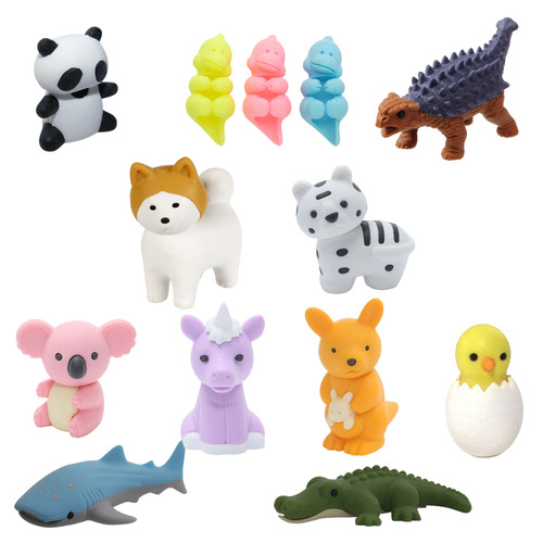 Iwako animal erasers - erasers, 11pcs