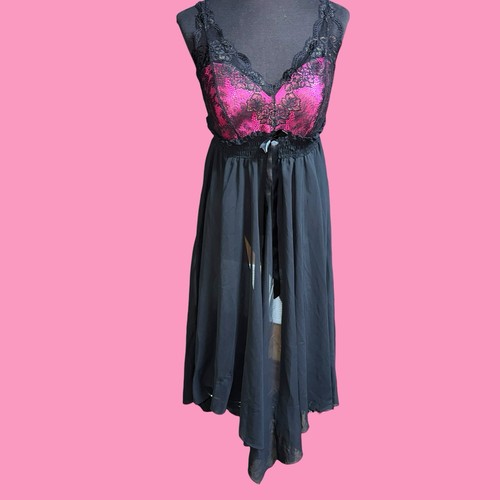 Vtg sheer chiffon nightgown - sheer,