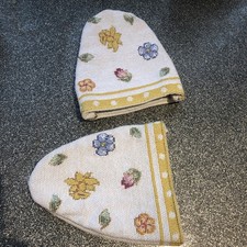 2 Vintage 1970s Cotton Patchwork Style Egg Cosy Hand Made by Villeroy & Boch