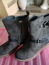 Reiker Dark Brown Leather Zipped Fur Lined Ankle Boots.