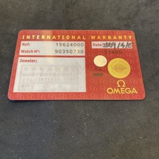 Vintage Rare Omega International warrant card cal 53400 ref 15624000 15/4/2009