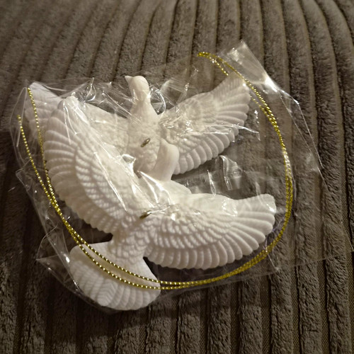 White dove hanging christmas - white,