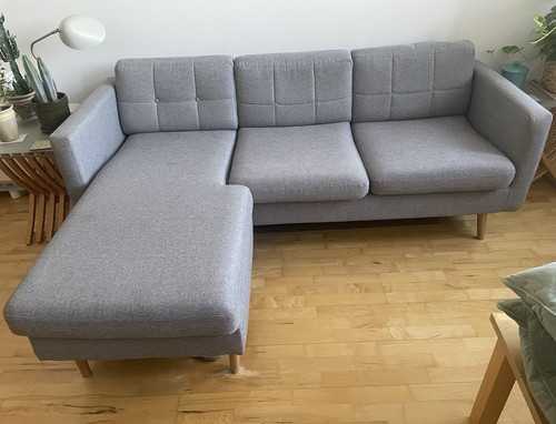 Grey fabric chaise longue - grey,