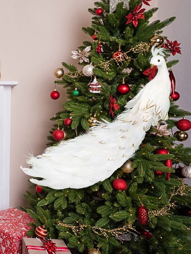 2pcs white peacock feather - peacock,