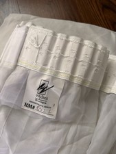 3 Pairs Extra Long ExHotel Sheer Voile Net Curtains Creamy Grey 133”W 101”D