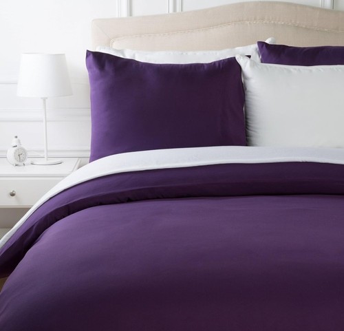 Duvet cover set plum piece - cover, 3-piece