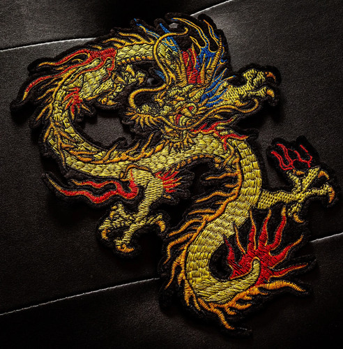 Large dragon embroidered sew - dragon,