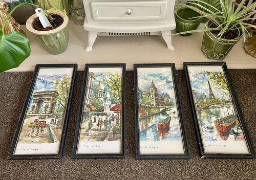 Set vintage french framed - set,