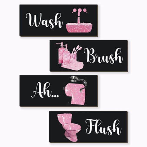 Pink bathroom decor - bathroom,