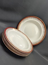 Set of 6 Royal Grafton "Majestic" Red Soup Pasta Bowls Vintage