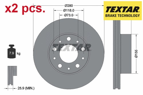Pcs front brake - x2,